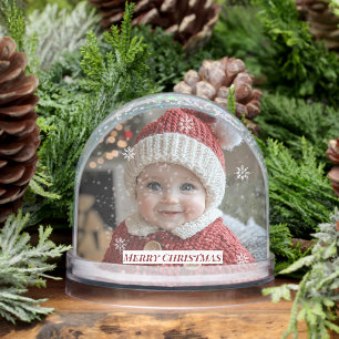 Christmas Custom Photos Snowflakes Snow Globe