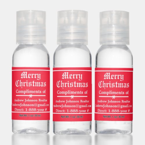 Christmas Custom Realtor Promotional Gift Cute Hand Sanitizer