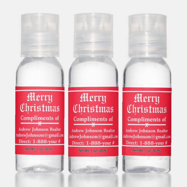 Christmas Custom Realtor Promotional Gift Cute Hand Sanitizer (Set)