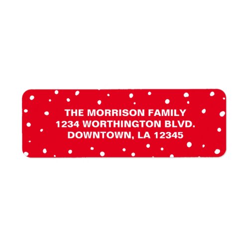 Christmas custom return address label with snow