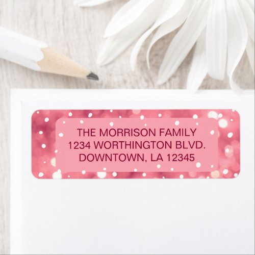 Christmas custom return address label with snow