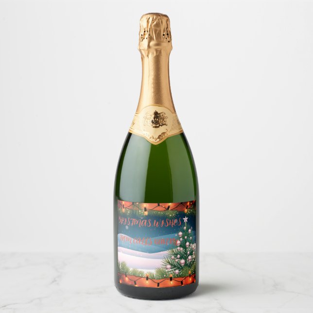Christmas Custom Wine Bottle Label  (Front)