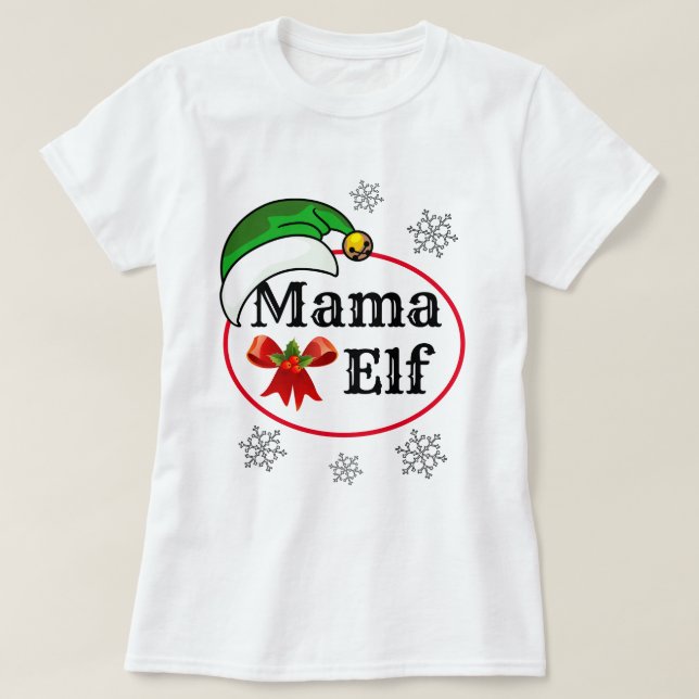 Christmas Customizable Gifts for Women MAMA ELF T-Shirt (Design Front)