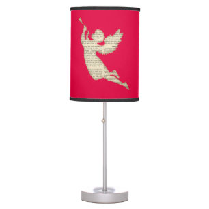 Christmas Cut Out Paper Herald Angel Red Table Lamp