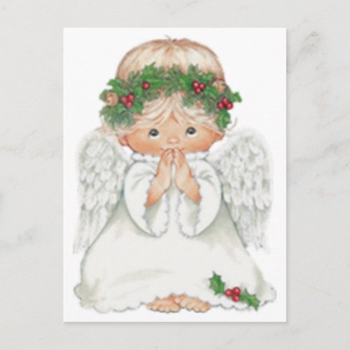 Christmas Cute Baby Angel Praying Postcard