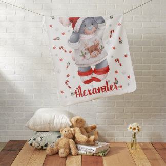 Christmas cute bear baby blanket
