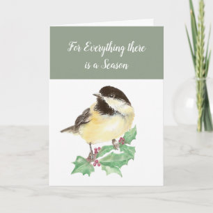 Christmas Cute Chickadee Bird Bible Scripture Holiday Card