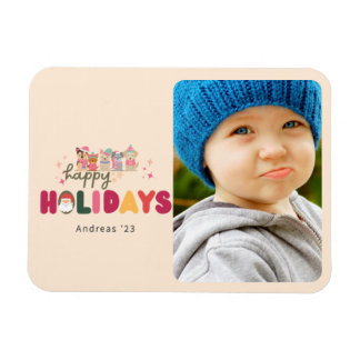 Christmas cute colorful modern holiday  magnet