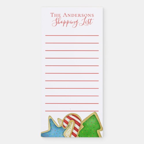 Christmas Cute Cookie Whimsical Shopping List  Magnetic Notepad
