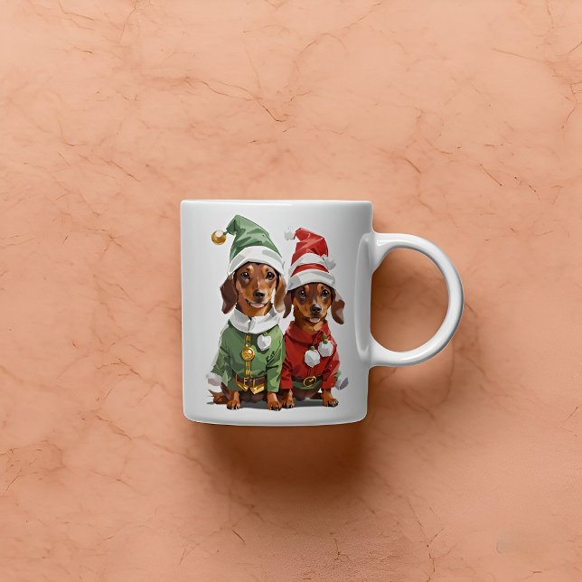 Christmas Cute Dachshunds Coffee Mug (Creator Uploaded)