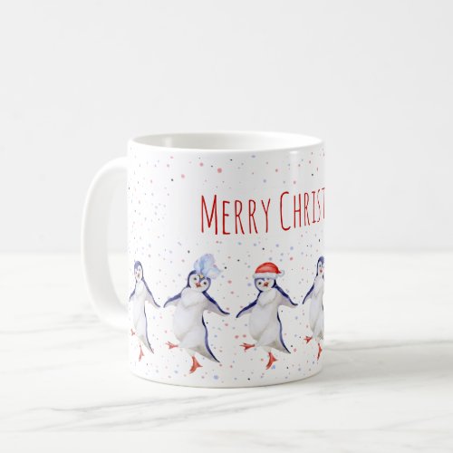 Christmas Cute Dancing Penguins  Coffee Mug
