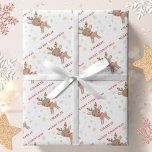 Christmas Cute Deer Snowflakes Personalized Name Wrapping Paper<br><div class="desc">This Christmas wrapping paper features  a cute reindeer design with snowflakes. Personalize it with an name.</div>
