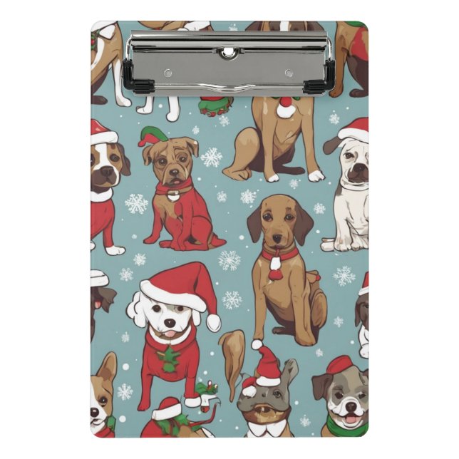 Christmas cute dog pattern mini clipboard (Front)
