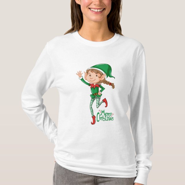 Christmas cute elf. T-Shirt (Front)