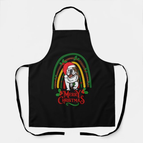 Christmas Cute English Bulldog Kawaii Apron