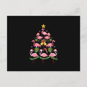Christmas - Cute Flamingo Christmas Tree Announcement Postcard
