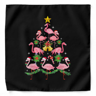 Christmas - Cute Flamingo Christmas Tree Bandana
