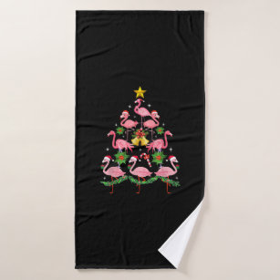 Geometry Pink Christmas Tree Towel