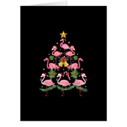 Christmas _ Cute Flamingo Christmas Tree Card