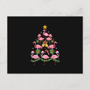 Christmas - Cute Flamingo Christmas Tree Holiday Postcard