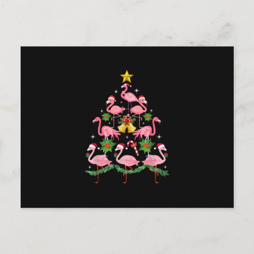 Christmas _ Cute Flamingo Christmas Tree Holiday Postcard