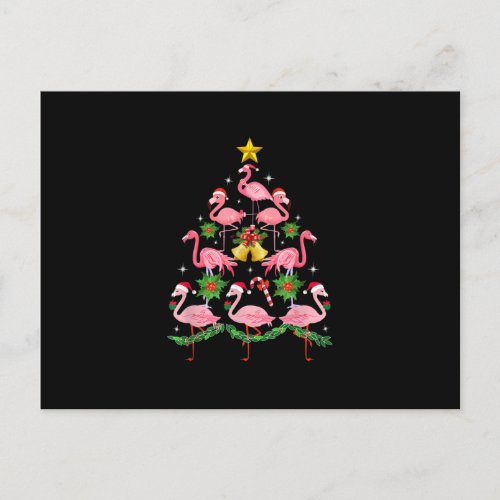 Christmas _ Cute Flamingo Christmas Tree Invitation Postcard