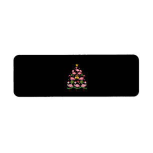 Christmas - Cute Flamingo Christmas Tree Label