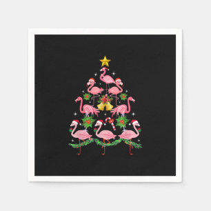 Christmas - Cute Flamingo Christmas Tree Napkins