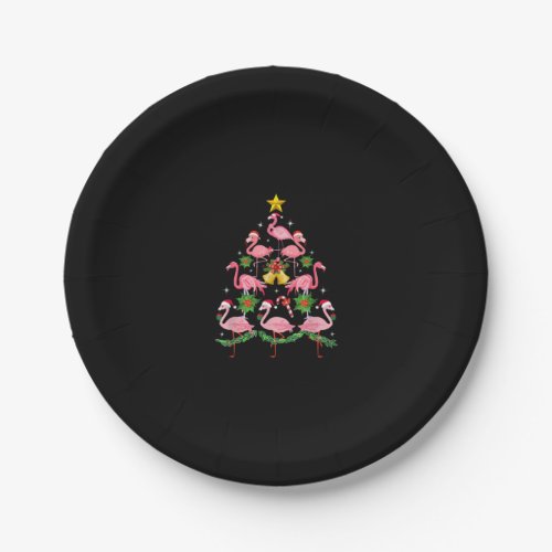 Christmas _ Cute Flamingo Christmas Tree Paper Plates