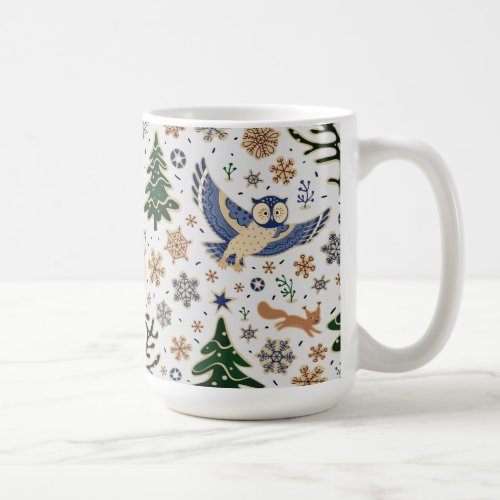 Christmas Cute Forest Animals Owls Coffee Mug
