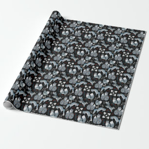 Christmas cute forest fox animals pattern  wrapping paper