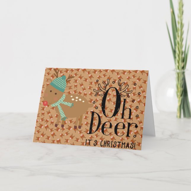 Christmas Cute Funny Humor Rudolph Reindeer Card (Front)