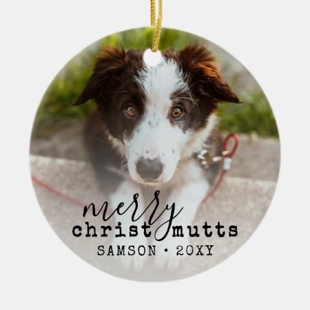Christmas Cute Funny Pet Dog Photo Ceramic Ornamen Ceramic Ornament