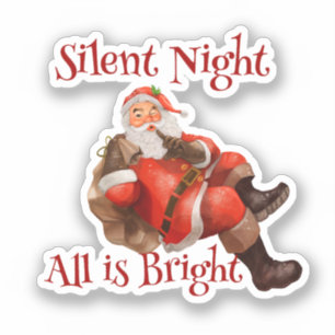 Christmas Cute Funny Santa Claus Vintage Retro Sticker