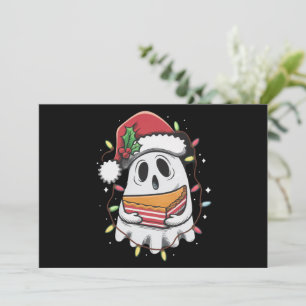 Christmas Cute Ghost Santa Party Xmas Holiday Card