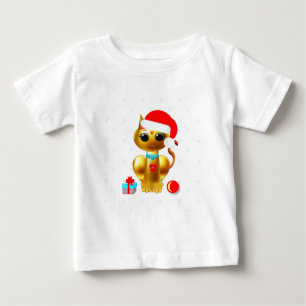 Christmas cute golden kitty cat cartoon baby T-Shirt