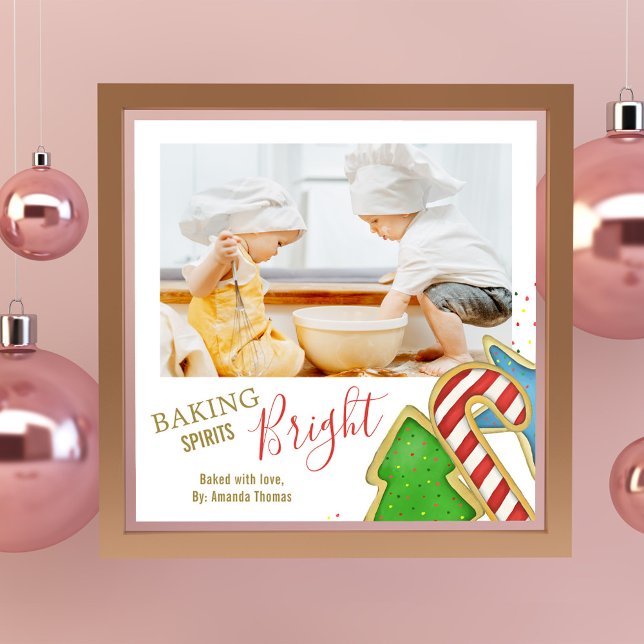 Christmas Cute Holiday Cookie Cutouts Whimsical  Photo Print (Christmas cookies whimsical cute photo print with watercolor artwork. )