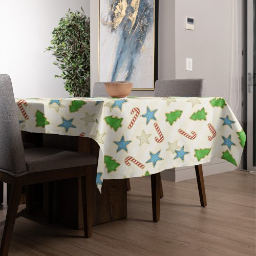 Christmas Cute Holiday Whimsical Cookie Cutouts Tablecloth