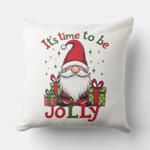 Christmas Cute Jolly Santa Holiday Outdoor Pillow