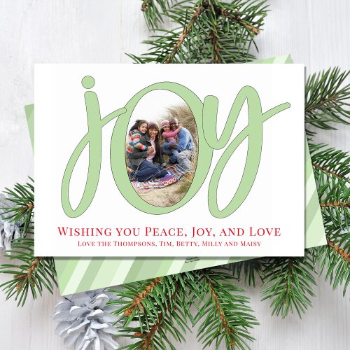 Christmas Cute Joy Typography Simple Whimsical Holiday Card