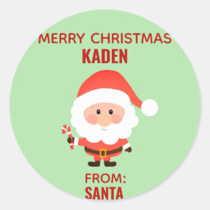 Christmas Cute Kids Cartoon Santa Classic Round Sticker