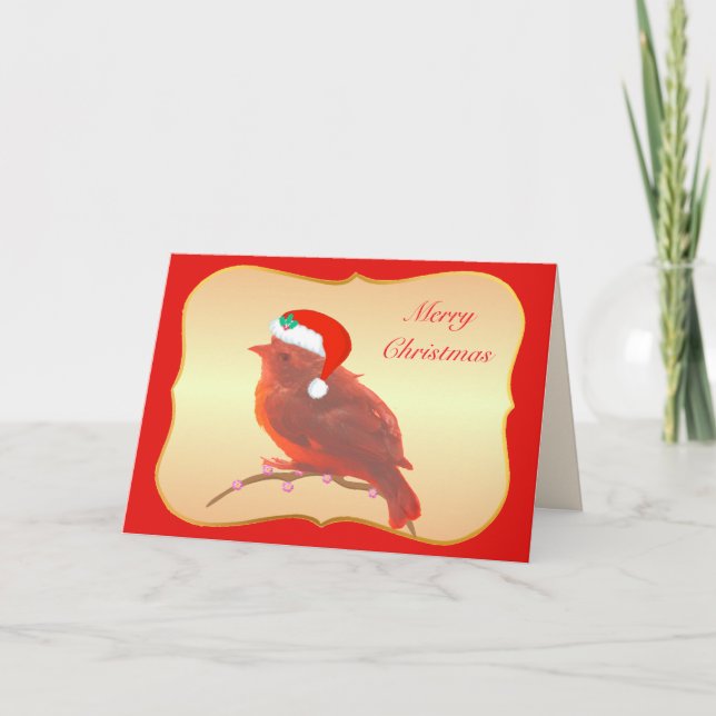 Christmas cute little bird card (Front)