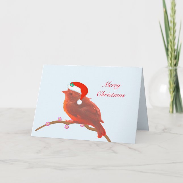 Christmas cute little bird card (Front)