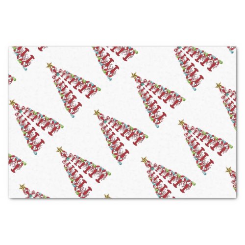 Christmas Cute Lobster tree Nautical beach tissue Tissue Paper