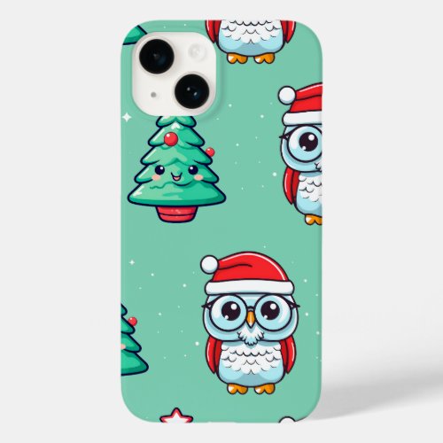 Christmas Cute Owl Santa Claus Case_Mate iPhone 14 Case