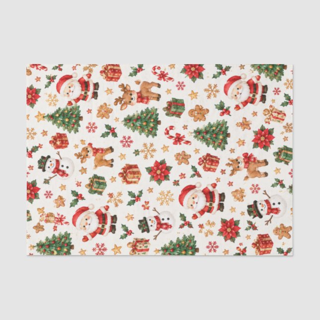 Christmas cute pattern tissue paper (Front)