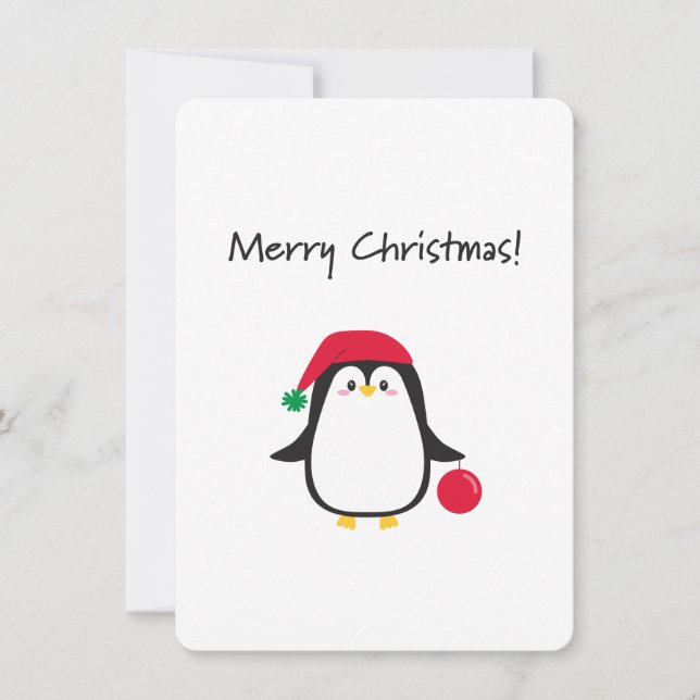 Christmas cute penguin - holiday card (Front)