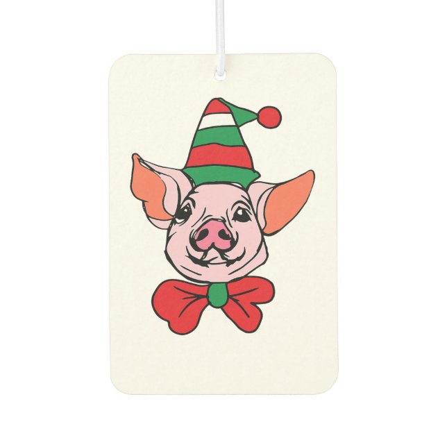christmas cute pig boy festive greetings from farm air freshener (Front)