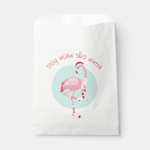 Christmas Cute Pink Flamingo Favor Bag