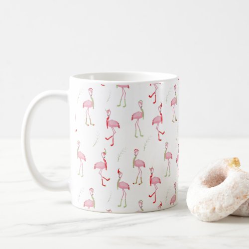 Christmas Cute Pink Flamingo Pattern  Coffee Mug